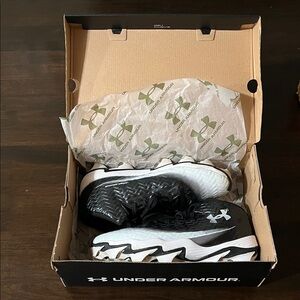 Under Armour Gradient Black and White Football Cleats